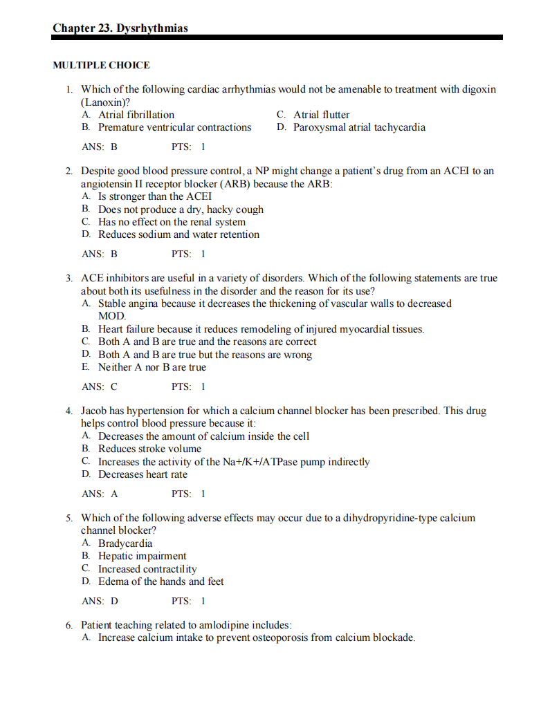Test Bank Pharmacotherapeutics for Advanced Practice: A Practical Approach 5th Edition