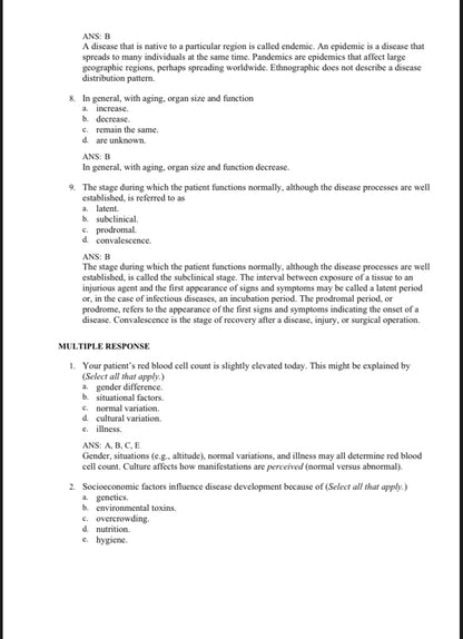 Pathophysiology, 7th Edition Test Bank by Banasik