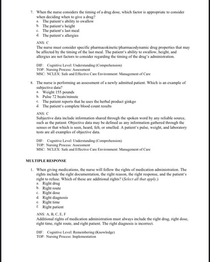 Test Bank Pharmacology and the Nursing Process 10th Edition by Lilley