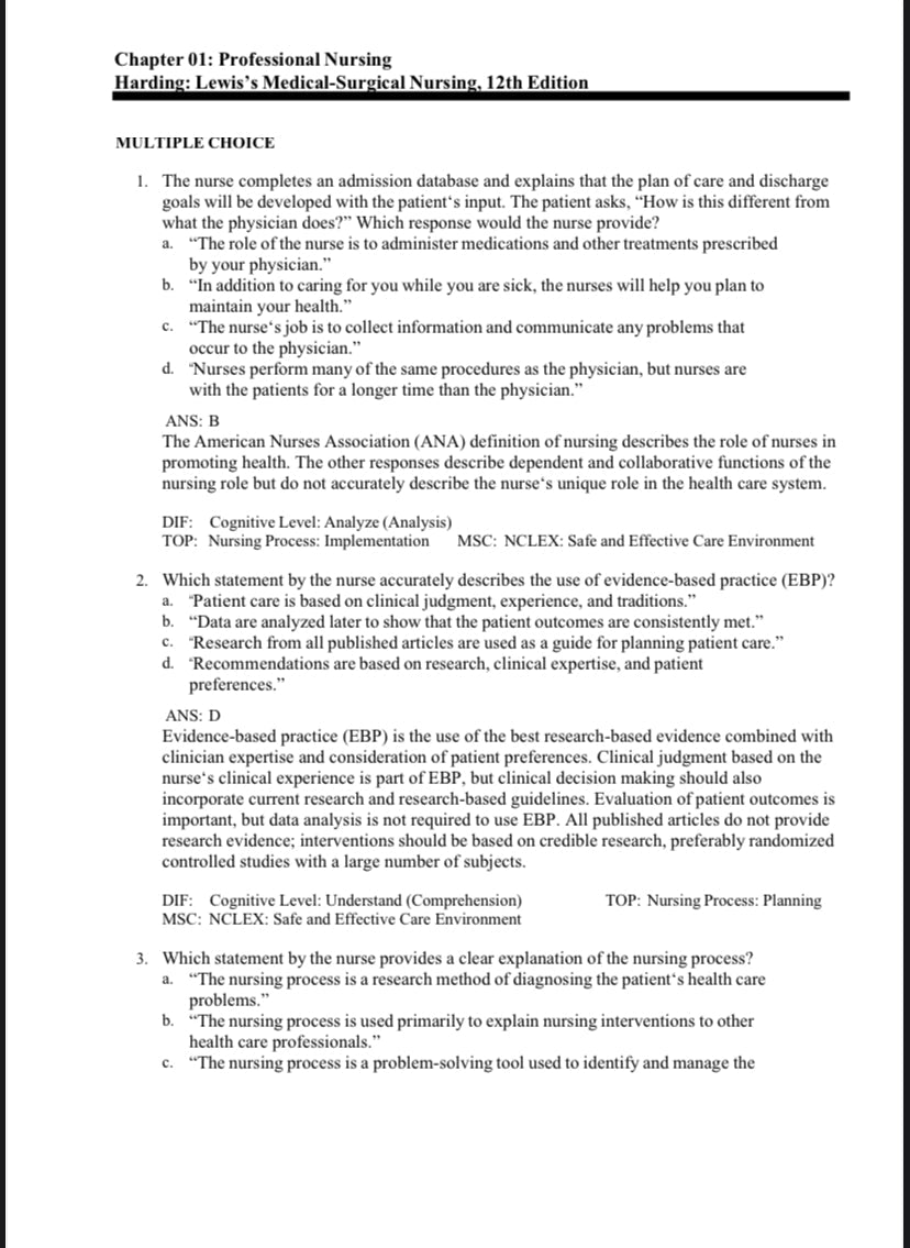 Test Bank Lewis's Medical-Surgical Nursing: Assessment and Management of Clinical Problems 12th Edition by Hagler