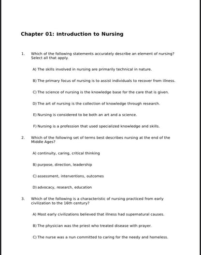 Test Bank Fundamentals of Nursing 10th Edition by Taylor